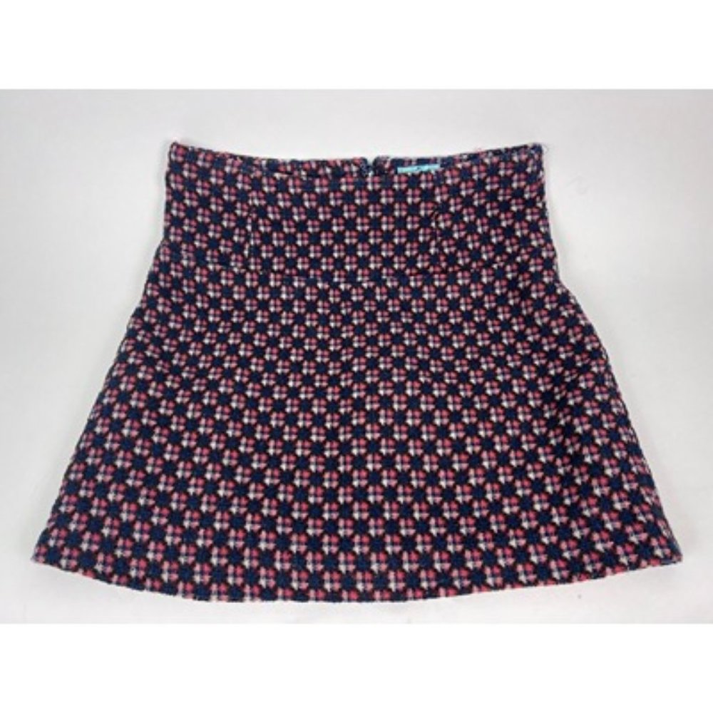 Louie Lucie Multicolor Back Zip Lined Knit Short Geometric Mini Skirt Size M